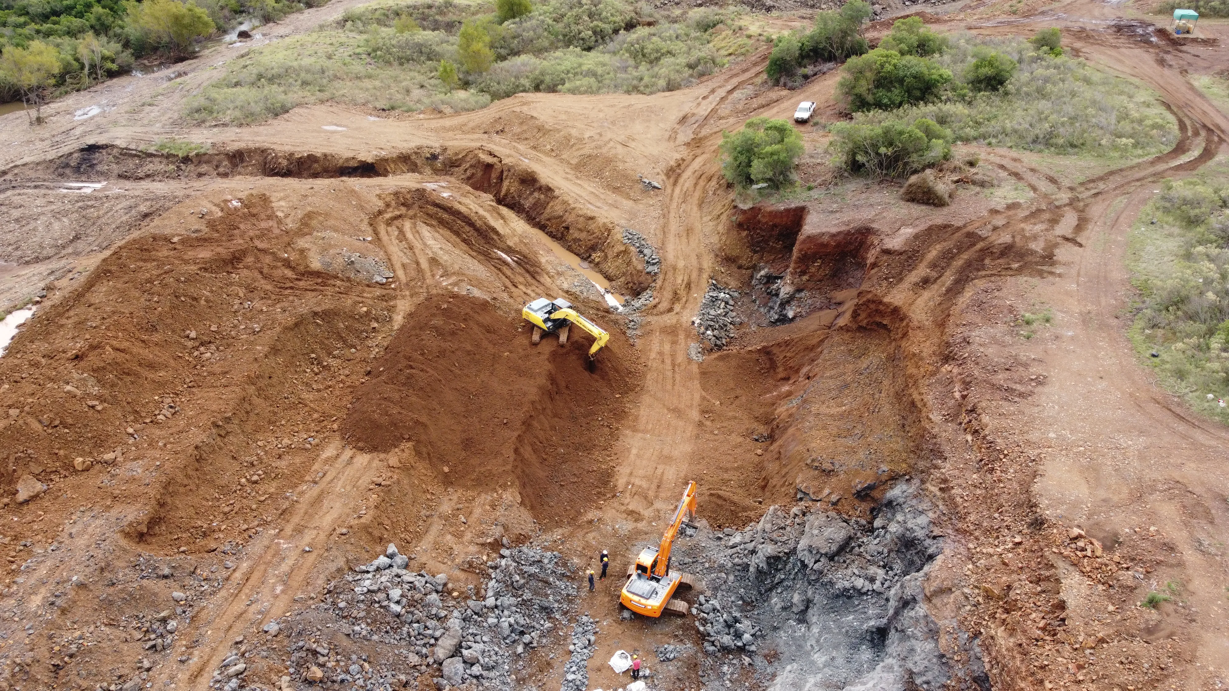Mining operation, aerial view
